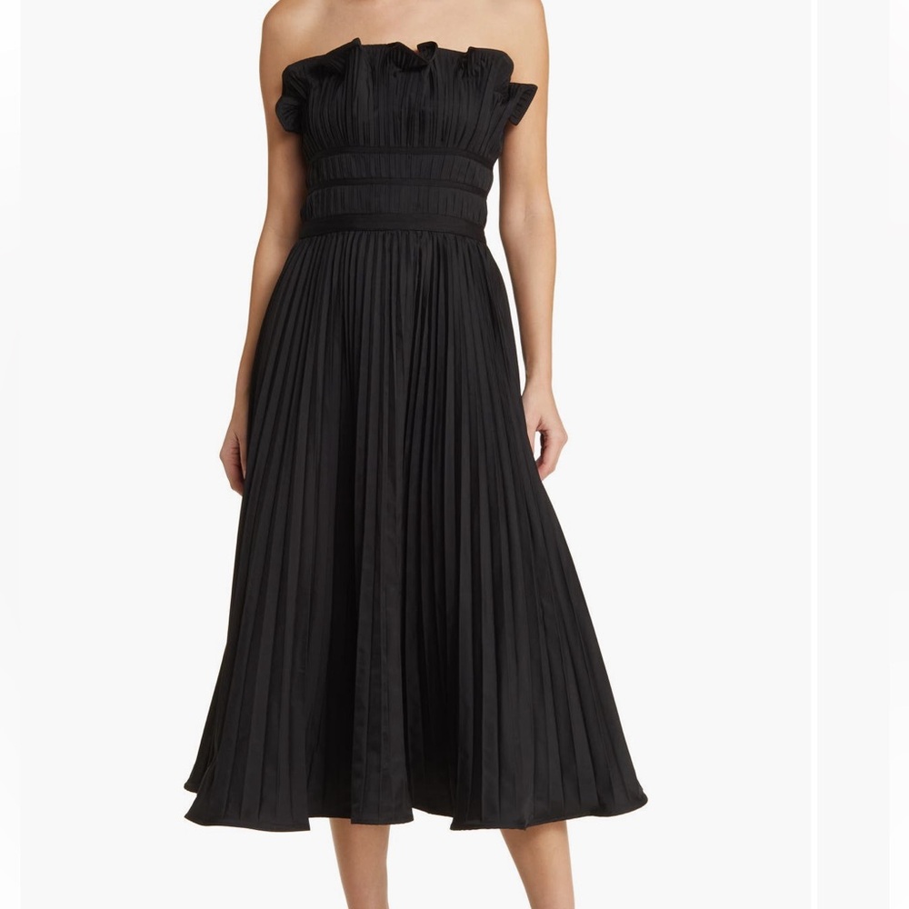 NWT Strapless Pleated Midi Dress (with built in bra)